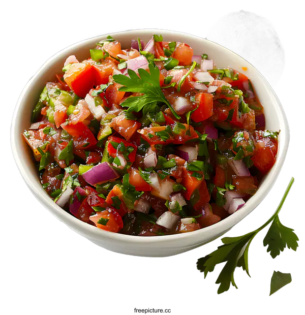 [Transparent Background PNG]Bowl of Fresh Salsa