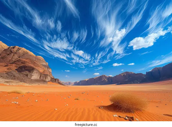 Beautiful clouds over the desert