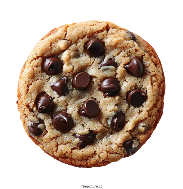 [Transparent Background PNG]Close-up Delicious Chocolate Chip Cookie