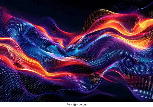 Colorful abstract background with flowing light waves