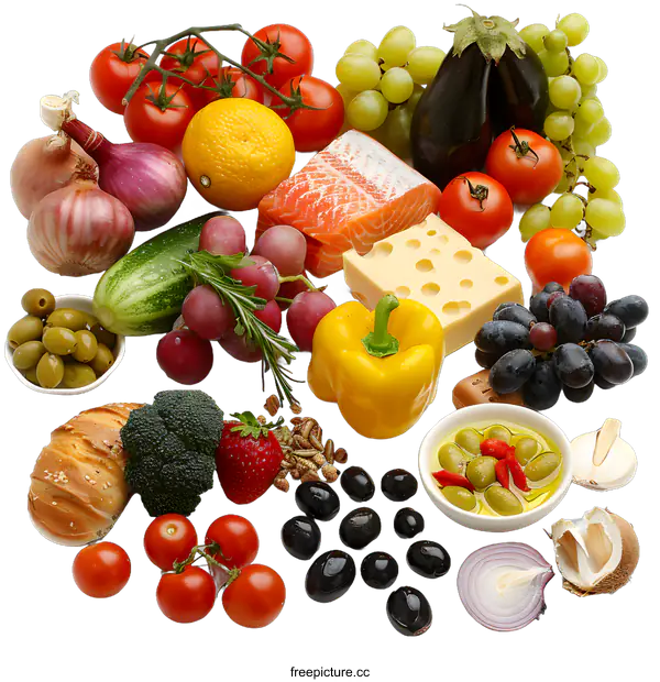 [Transparent Background PNG]Healthy Food Background Fresh Ingredients Diet