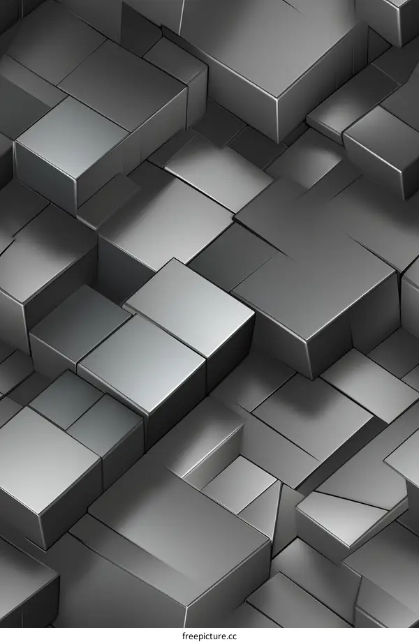 Gray 3D cubes background