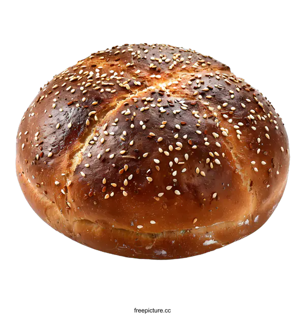 [Transparent Background PNG]Freshly Baked Loaf of Bread with Sesame Seeds