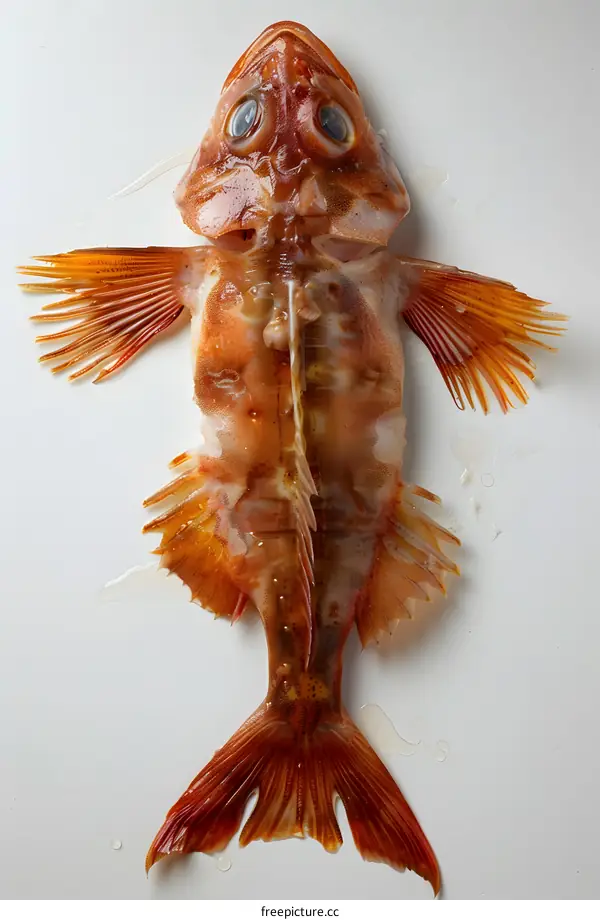 Fresh Red Fish on White Background