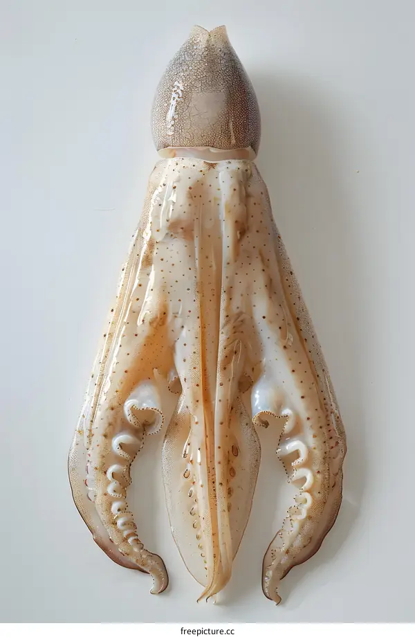 Fresh Squid on White Background