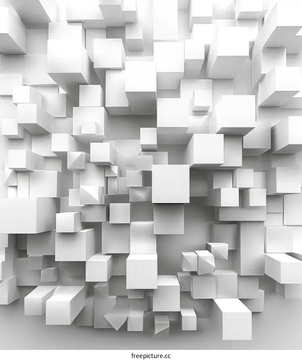Three-dimensional white cube background