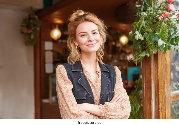 Woman Small Business Owner at Floral Shop