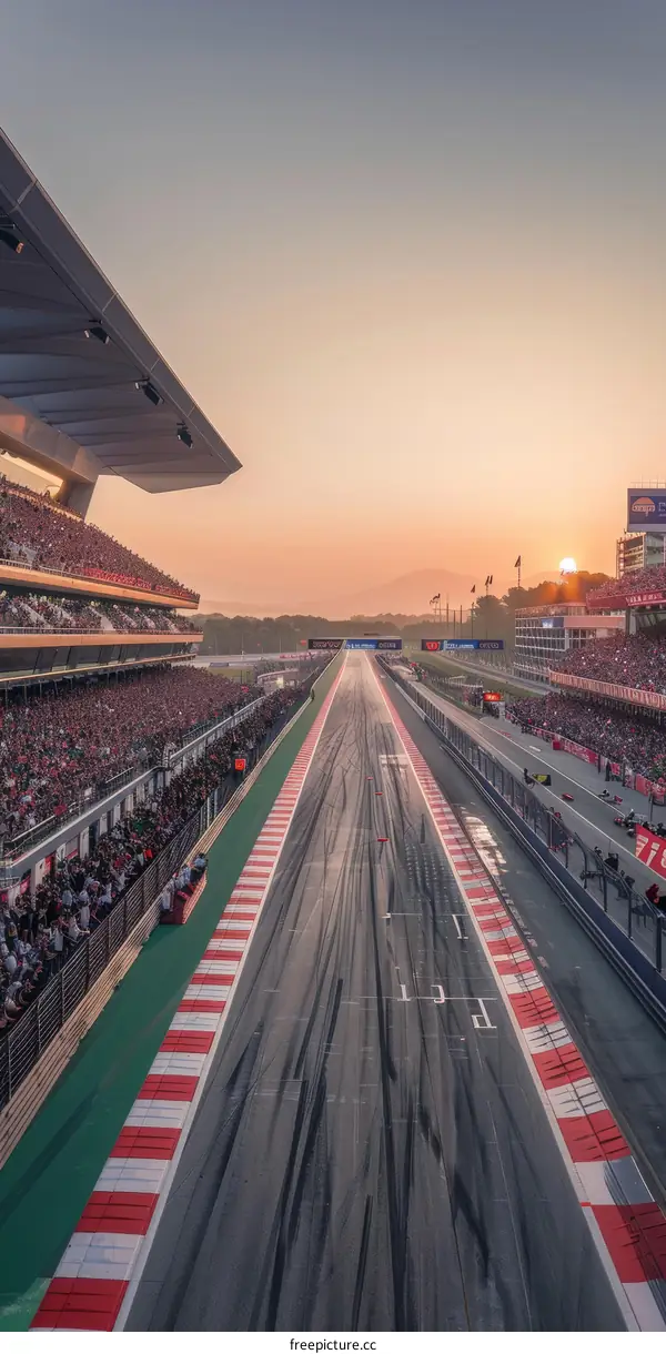 Circuit de Barcelona-Catalunya bathed in the warm hues of the setting sun