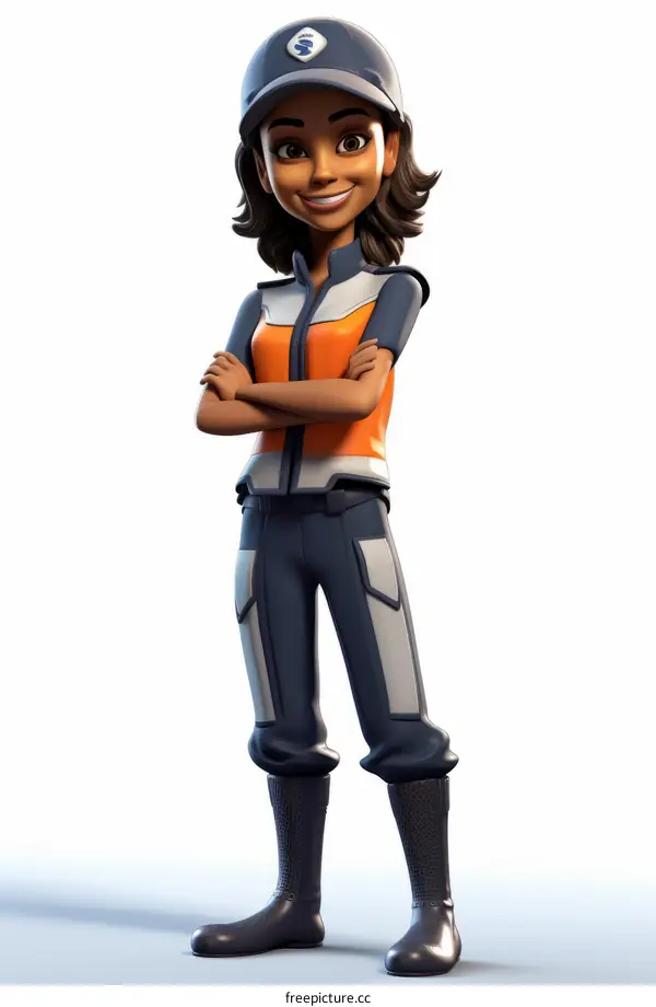 Smiling woman in work clothes