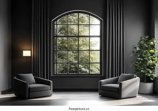 Modern Dark Living Room Interior Design