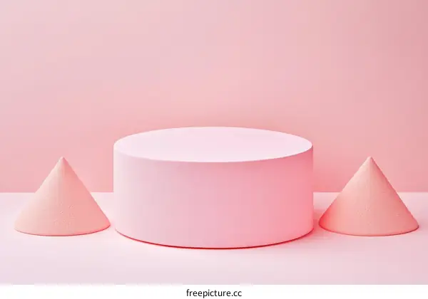 Abstract Pink Geometric Shapes
