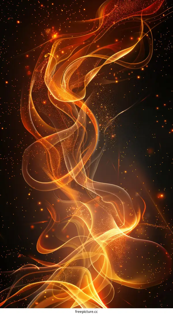 Blazing Golden Flames on a Black Velvet Canvas