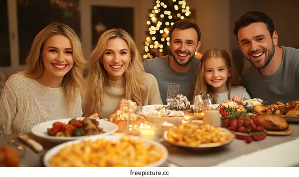 Happy Family Dinner Celebration