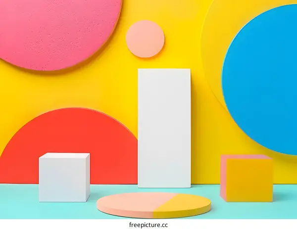 Abstract Colorful Geometric Shapes Background