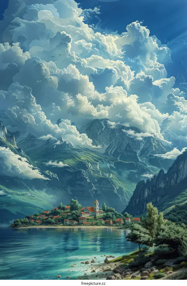 Beautiful Mountain and Lake Scenery