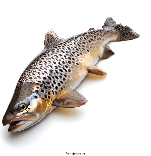 brown trout isolated on white background