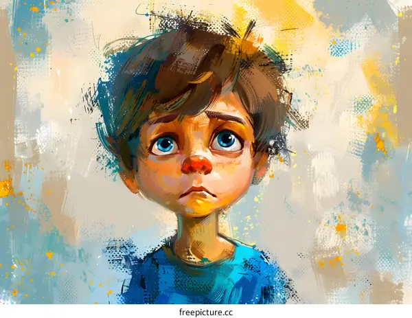 sad boy with big eyes