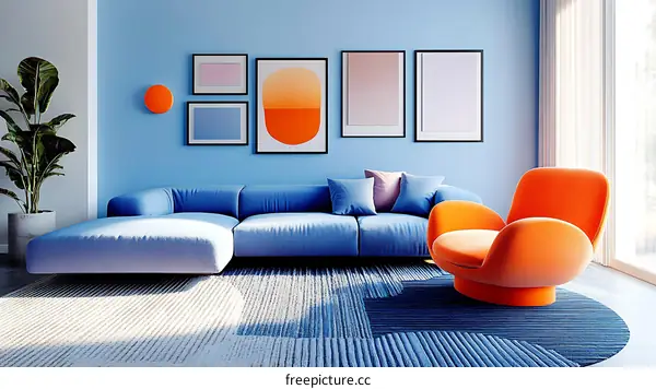 Modern Living Room Interior Design Illustration