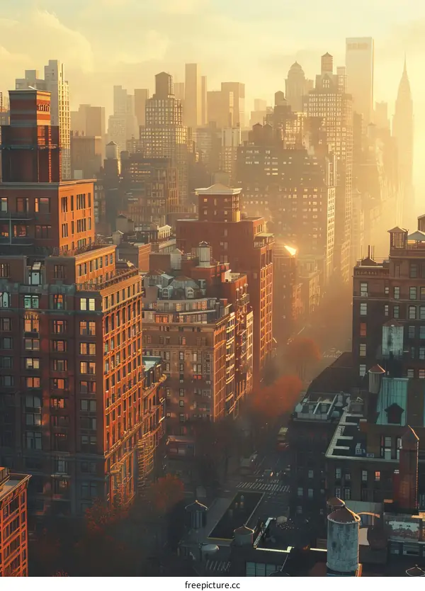 New York City Skyline at Sunrise