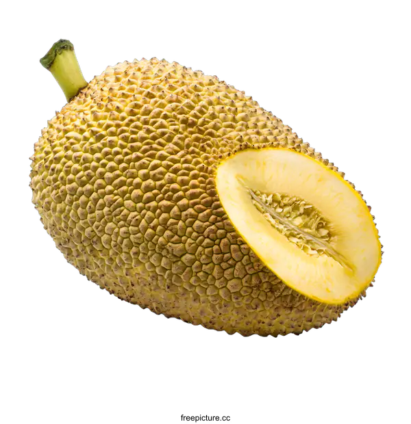 [Transparent Background PNG]Ripe Jackfruit Cut in Half, Isolated on White Background