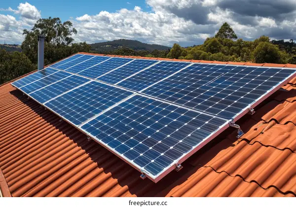 Solar Panels on a Terracotta Roof