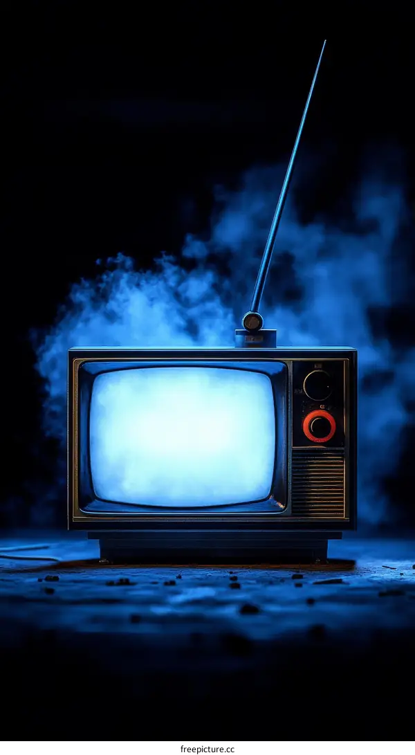 Vintage TV in a Smoky Dark Room