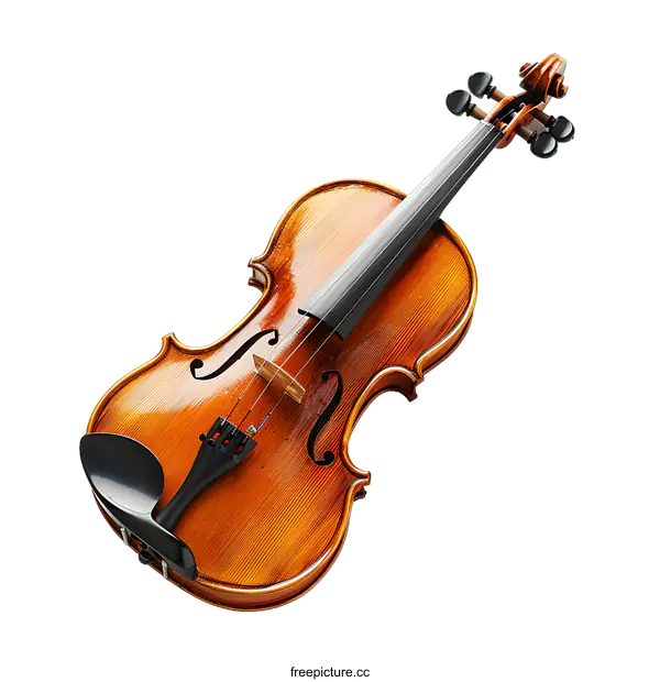 [Transparent Background PNG]An old violin placed on a white background
