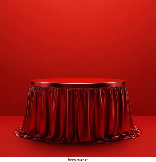 Red Velvet Round Display Podium