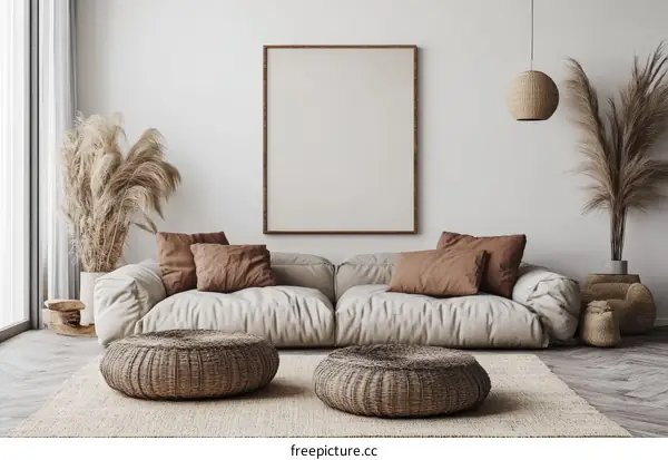 Modern Minimalist Bohemian Living Room Design