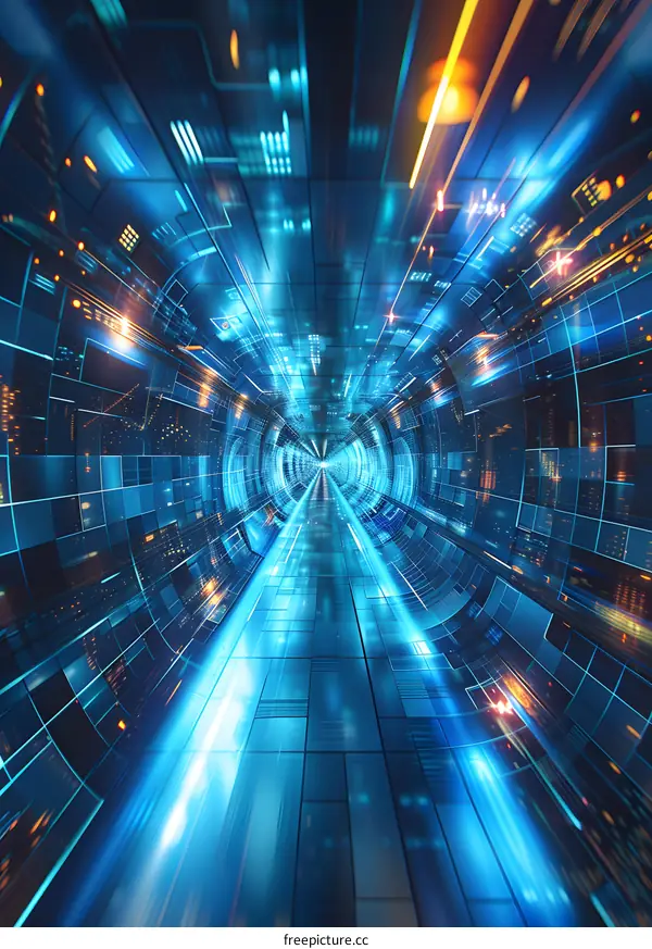 Blue technology tunnel