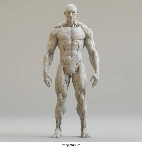 Detailed anatomical illustration of a male body