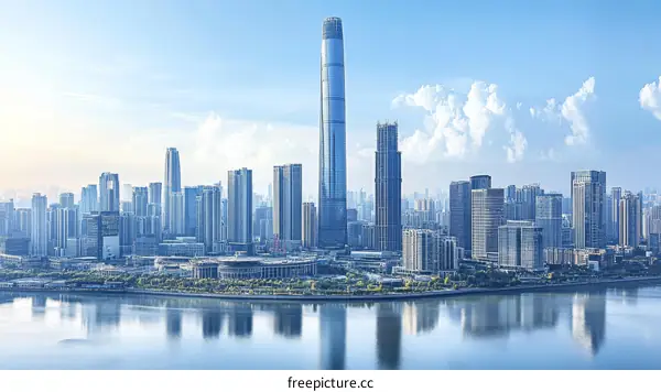 Panoramic Cityscape of Modern High-Rise Buildings