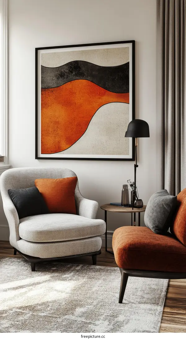 Modern Abstract Art Piece Interior Design