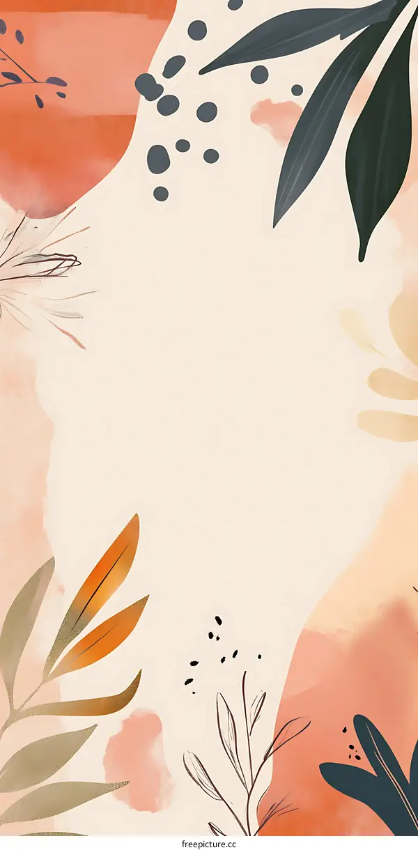 Abstract Floral Background with Watercolor