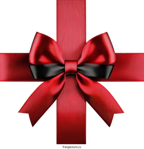 Red and Black Gift Ribbon Bow