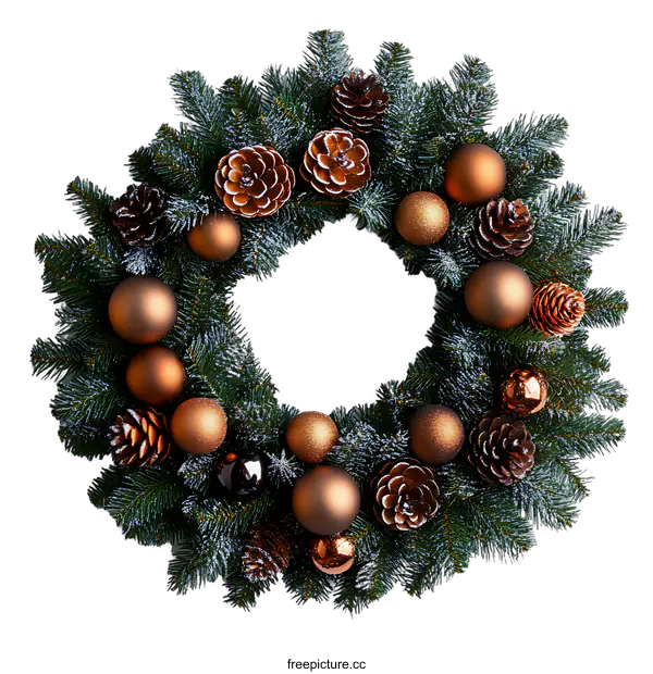 [Transparent Background PNG]Rustic Copper Christmas Wreath Decoration
