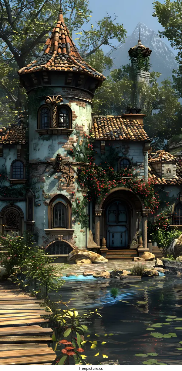 fantasy house in the woods