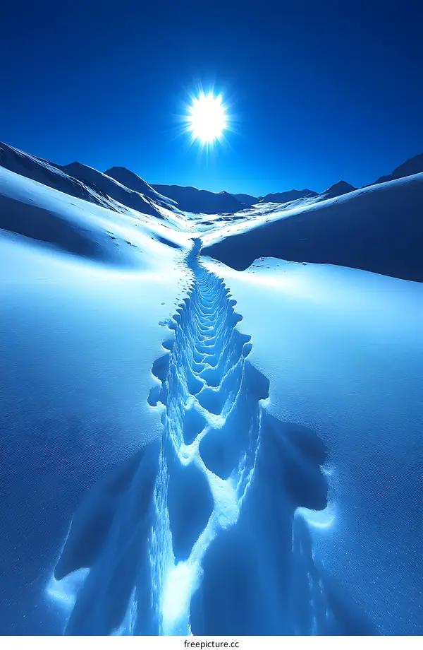 Snow Trail in the Mountains