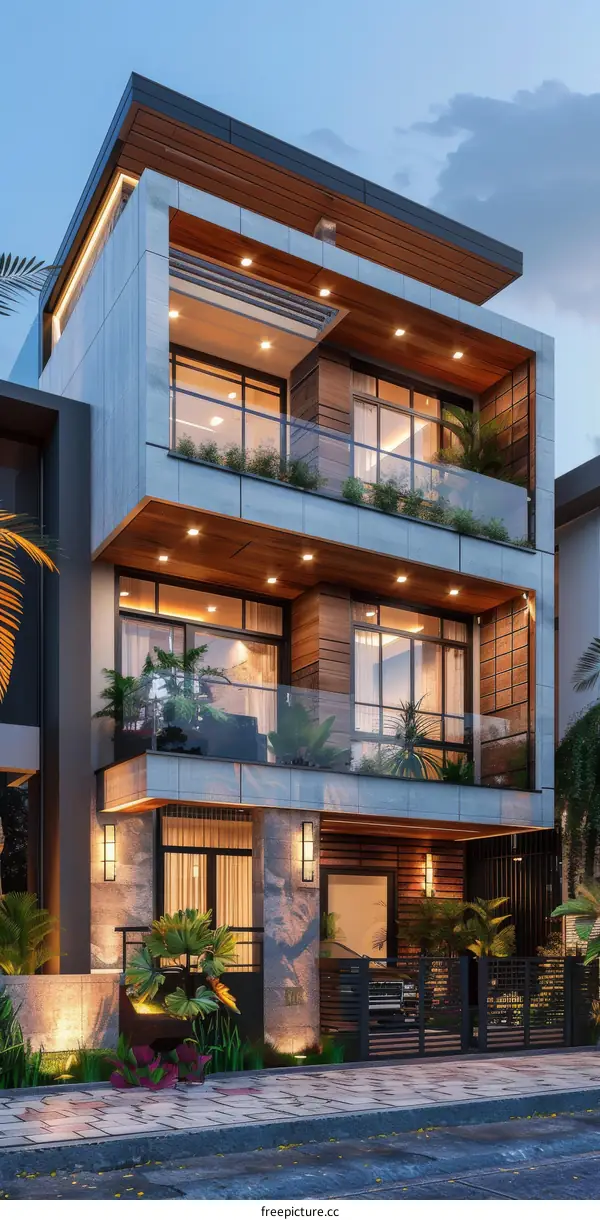 Modern Townhouse Architecture Exterior Design