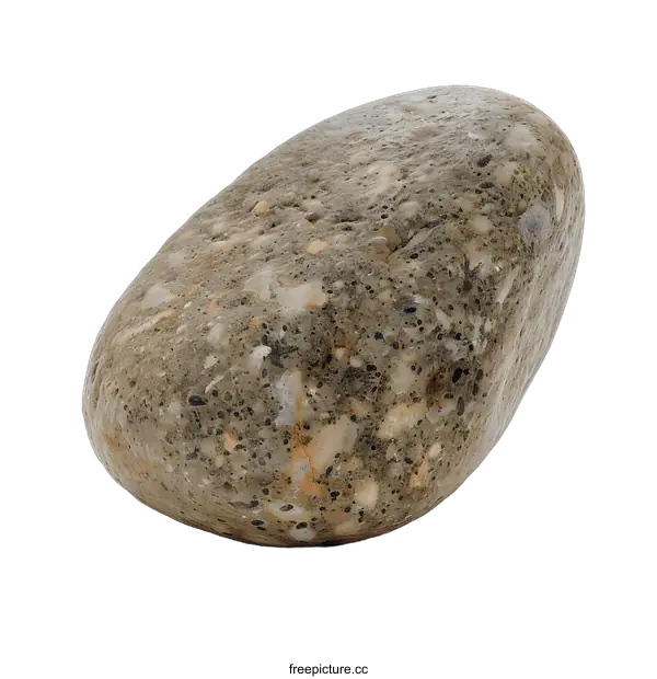 [Transparent Background PNG]Single Smooth River Rock Isolated On White Background