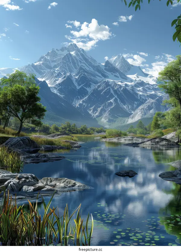 Majestic Mountain Lake Landscape
