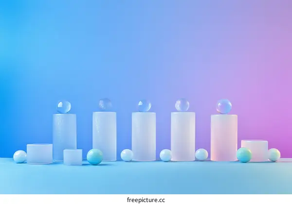 Abstract Geometric Shapes Display with Pastel Colors