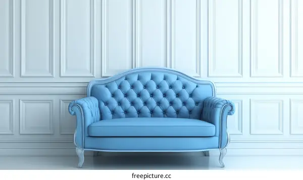 Classic Blue Sofa in Elegant Room