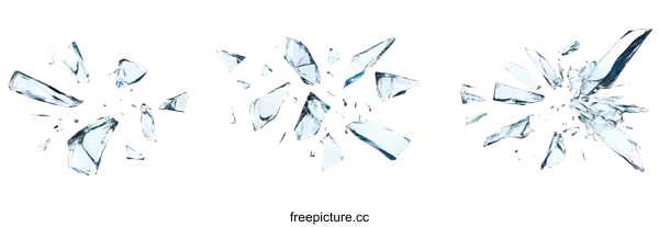 [Transparent Background PNG]Shattered Glass Pieces Abstract Design