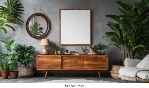 Modern Tropical Interior Design Mockup