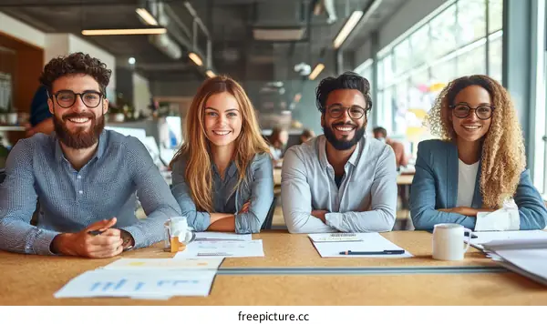 Business Colleagues in Modern Office Setting