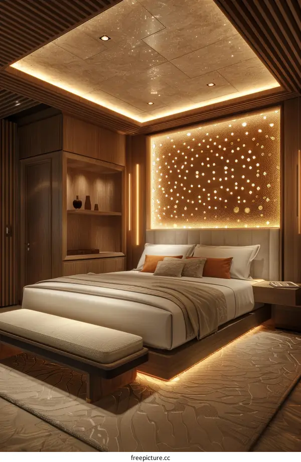 Luxury Bedroom Interior Design with Modern Lighting