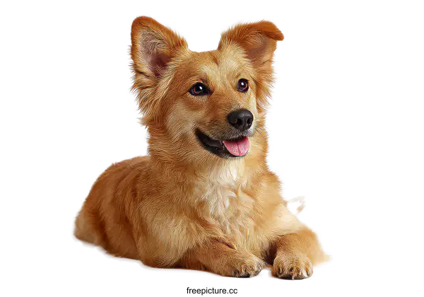 [Transparent Background PNG]Adorable Golden Dog Lying Down