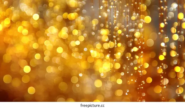 Golden Bokeh Background with Sparkling Lights