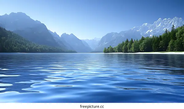 Serene Mountain Lake Scenery